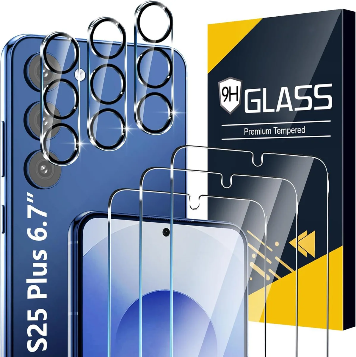 BONAEVER BONAEVER 6 Pack Screen &amp; Camera Protectors for Samsung Galaxy S25 Plus 6.7 inch — product photo