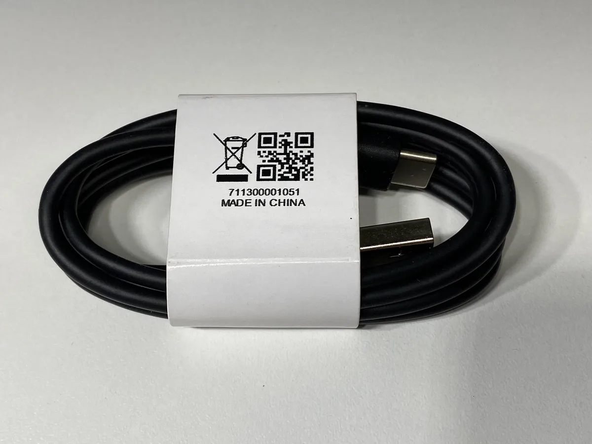 Black USB-A to USB-C cable, 3.3 ft length