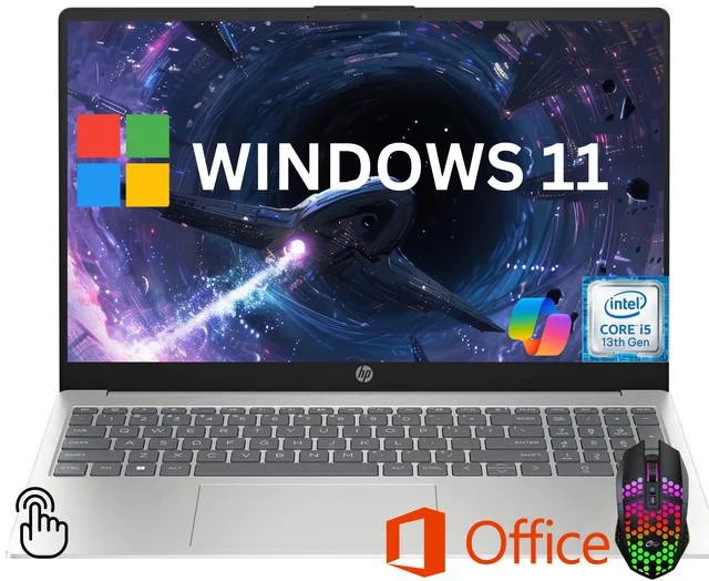 HP HP 15.6" FHD Touchscreen Laptop i5-1334U 12GB 512GB SSD Windows 11 Home Silver — product photo