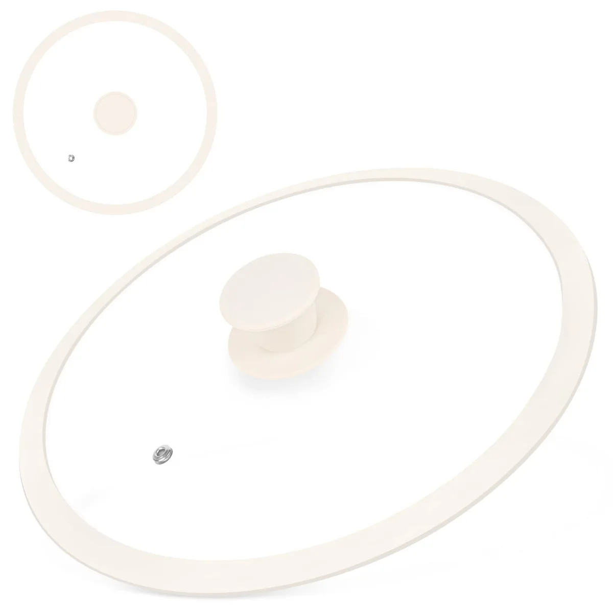 10-inch tempered glass lid with silicone rim and heat-resistant handle
