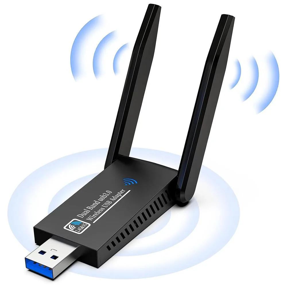 Hitoor Hitoor AC1300 USB 3.0 Wi-Fi 5 Adapter with 5dBi Antennas — product photo