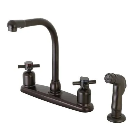 Concord oil-rubbed bronze centerset kitchen faucet with side sprayer