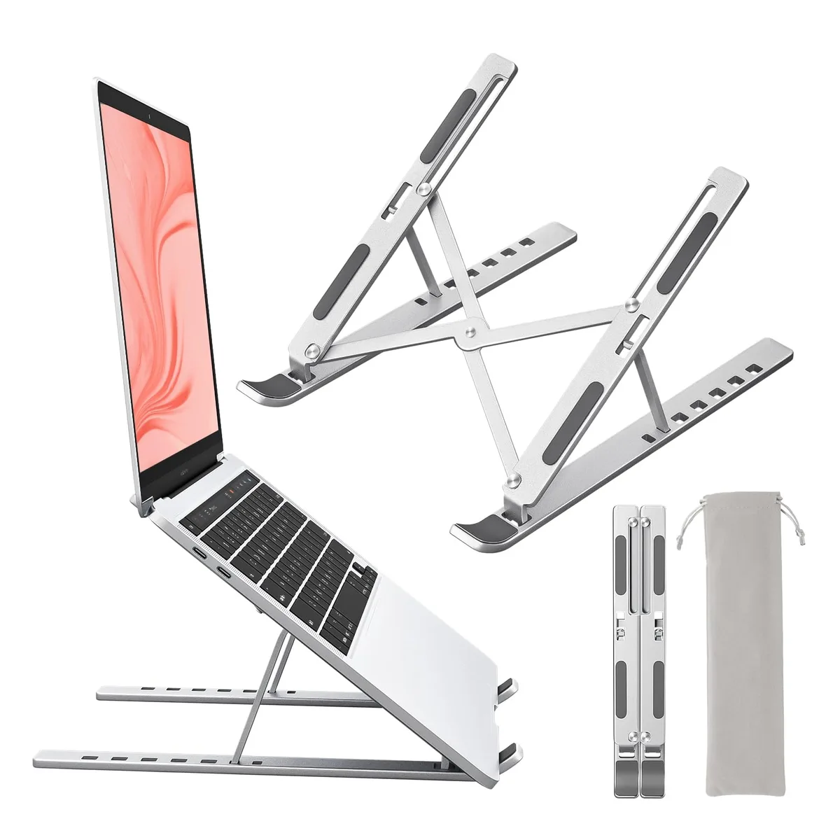  Sopholid 18-M-1 Aluminum Laptop Stand Silver 10-15.6 Inch Adjustable — product photo