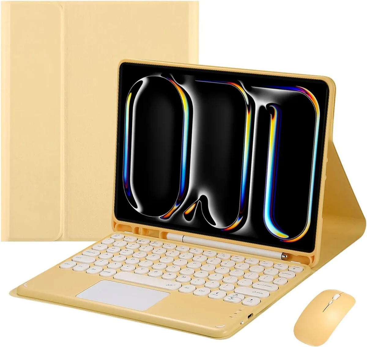 Timoom Timoom 11" Bluetooth Keyboard Case with Mouse, Yellow — product photo