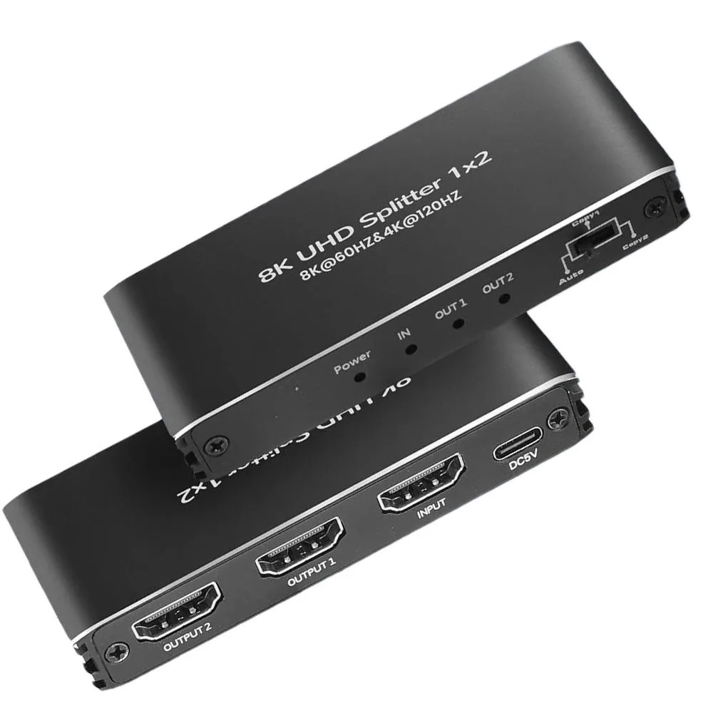 Jansicotek Jansicotek OZF8K1 1x2 HDMI 2.1 Splitter 8K 60Hz 4K 120Hz — product photo