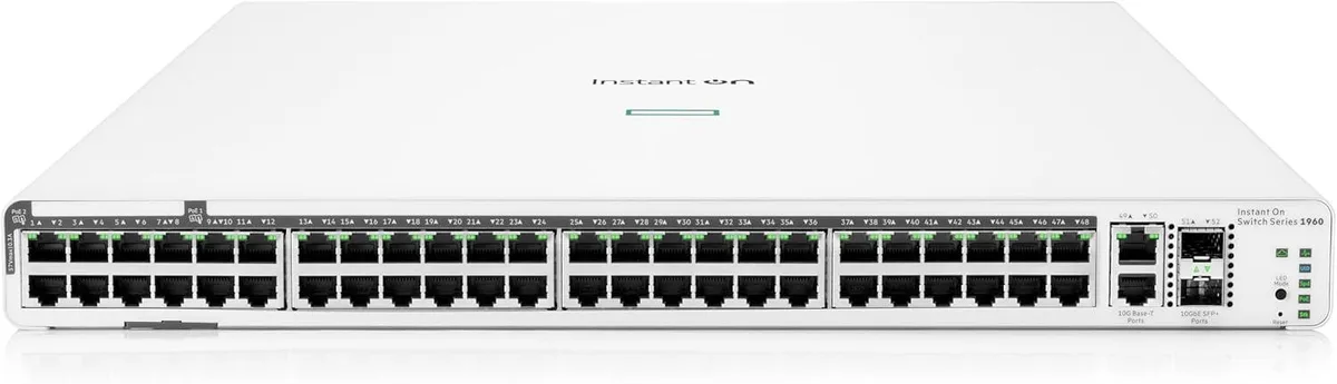HPE Networking Instant On HPE Networking Instant On 1960 48-port PoE 600W 2x 10GBASE-T 2x SFP+ network switch — product photo
