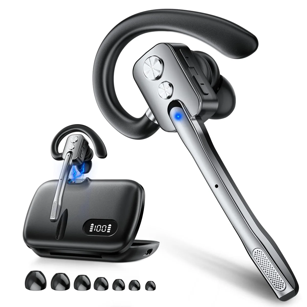  I-tec M-ONE Single-Ear Bluetooth Headset Gunmetal 14.5g 10m 16ohm 450mAh 99.6% ENC — product photo
