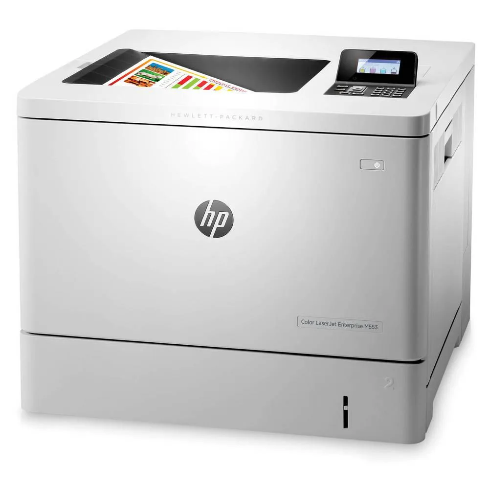 HPE HPE Color LaserJet Enterprise M553DN laser printer 40 ppm 650 sheets Ethernet duplex — product photo