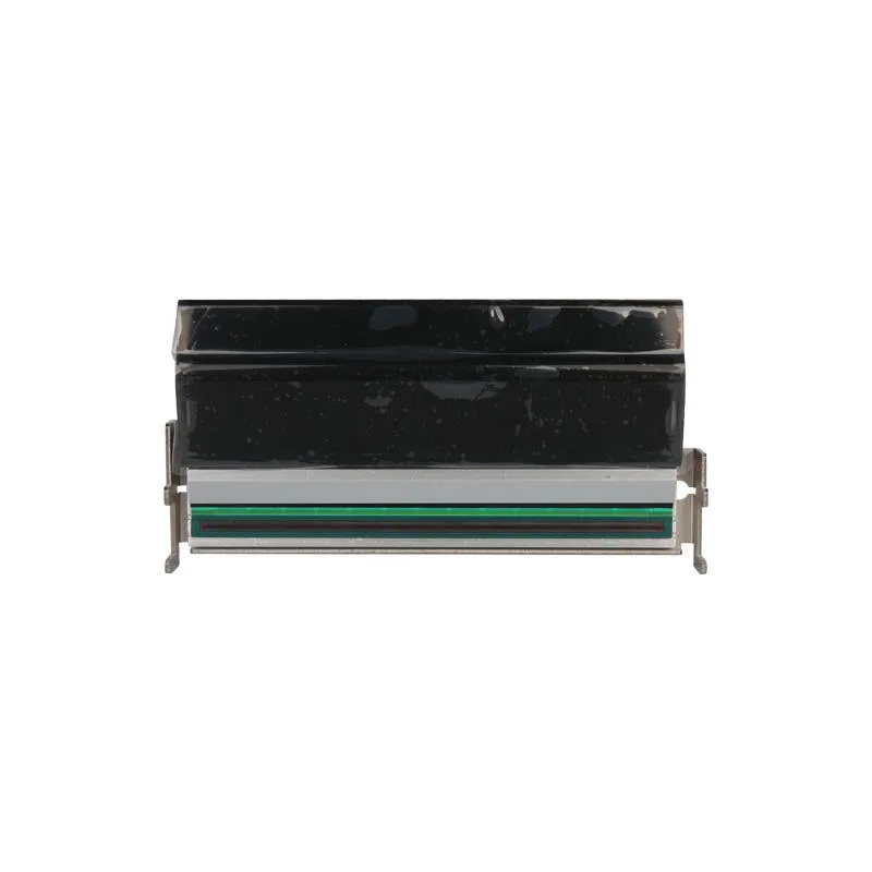 Rectangular printhead module in white housing with metal contacts and label showing 203 DPI and 79800M