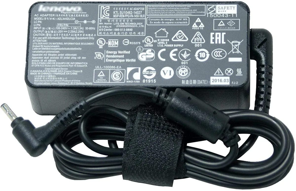 myVolts myVolts ADLX45DLC3A 20V 2.25A 45W ac adapter for Lenovo Chromebook N21 11.6 — product photo