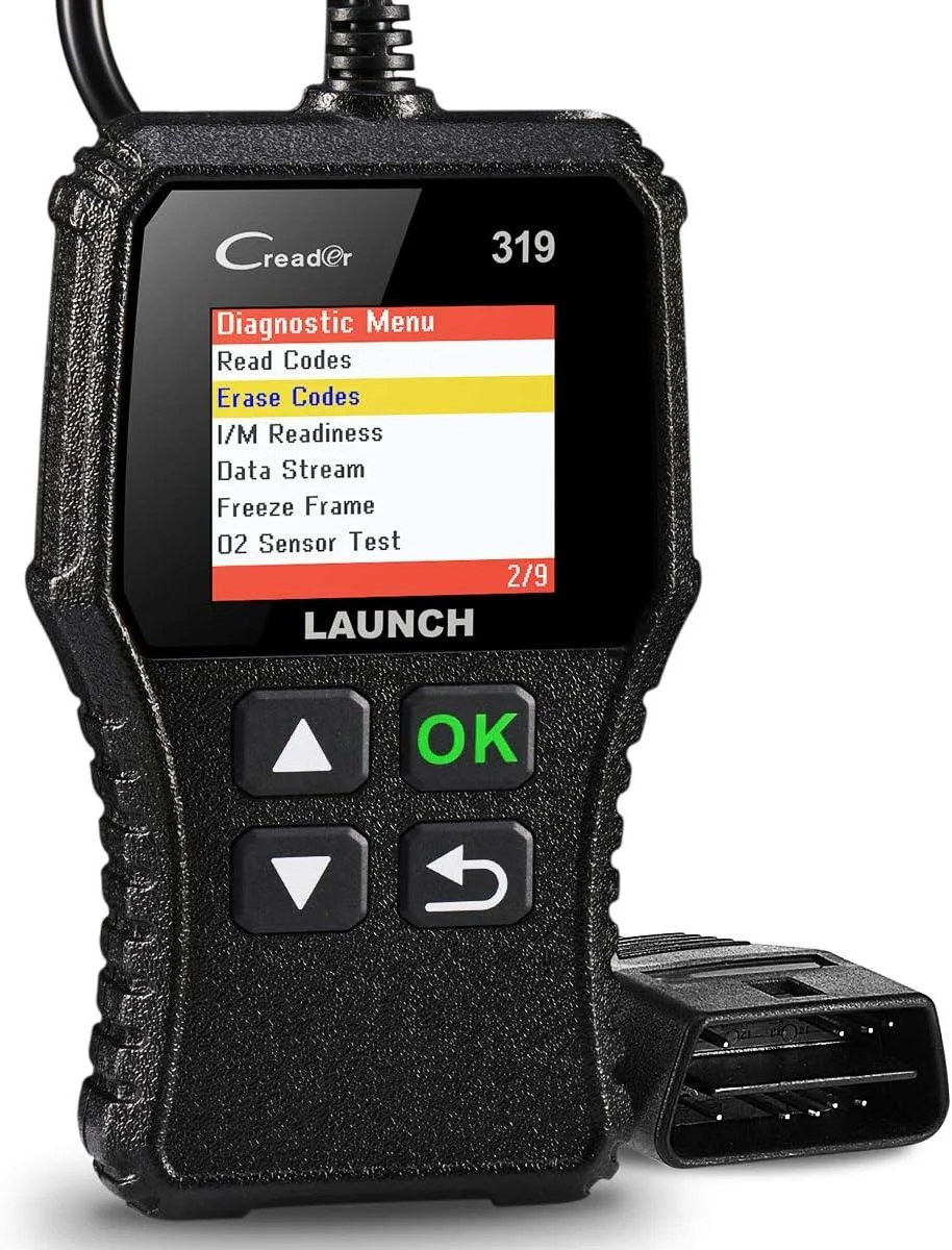 Handheld OBD2 scanner with colour screen and cable
