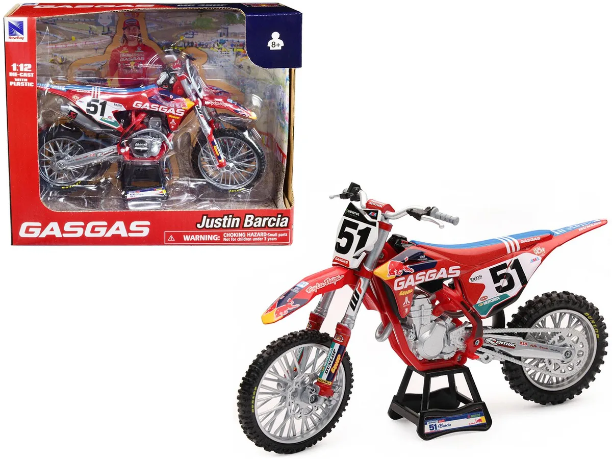 New Ray Toys New Ray Toys GasGas MC 450F #51 Justin Barcia 1/12 Diecast Motorcycle — product photo
