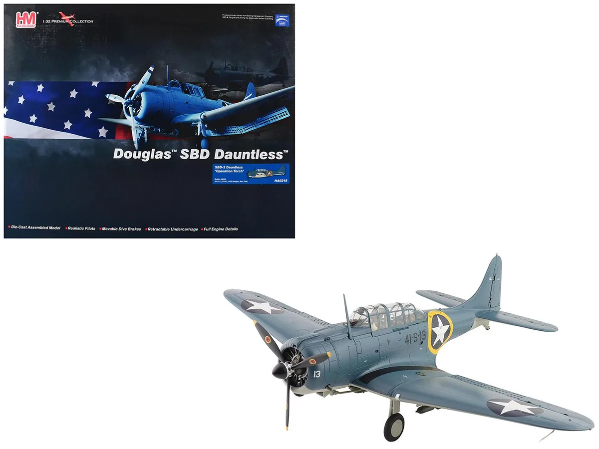 Hobby Master Hobby Master Douglas SBD-3 Dauntless "Operation Torch, VS-41, USS Ranger" 1/32 Diecast — product photo