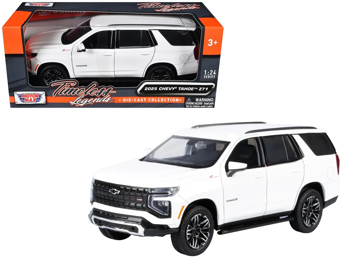 MOTORMAX MOTORMAX 2025 Chevrolet Tahoe Z71 White Timeless Legends 1/24 Diecast Hobby Collectible — product photo