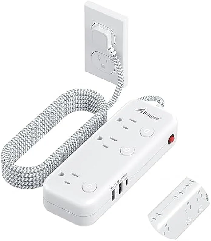 TAURKENAM TAURKENAM Individual Switch Power Strip 6 Outlets 3 USB 17W power adapter — product photo