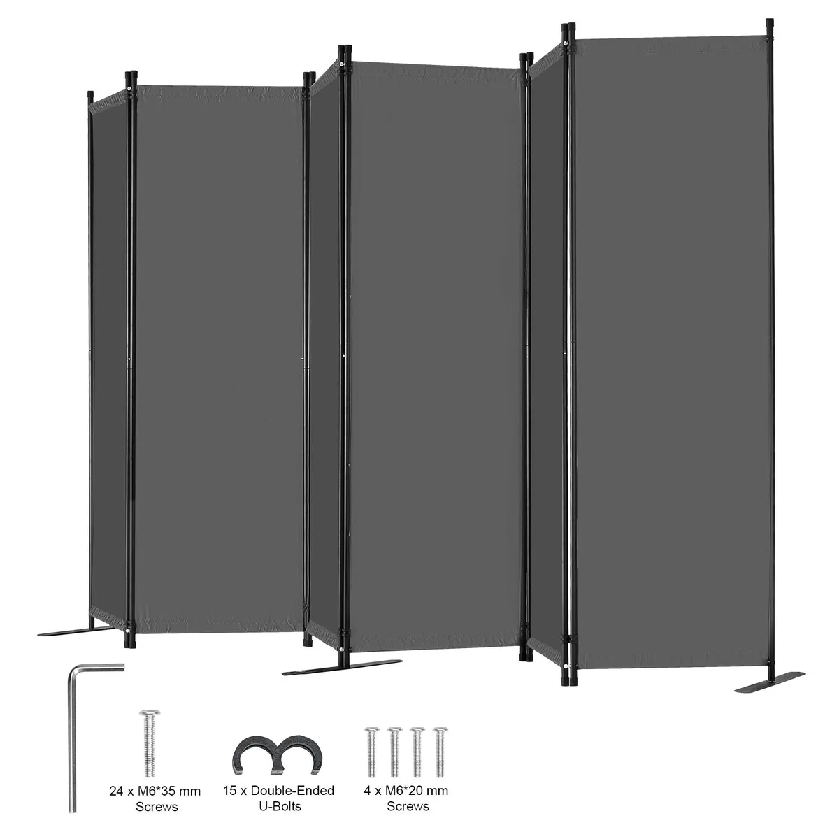 VEVOR VEVOR 6 Panel Room Divider Grey 122.4 x 71.1 x 17.7 in — product photo
