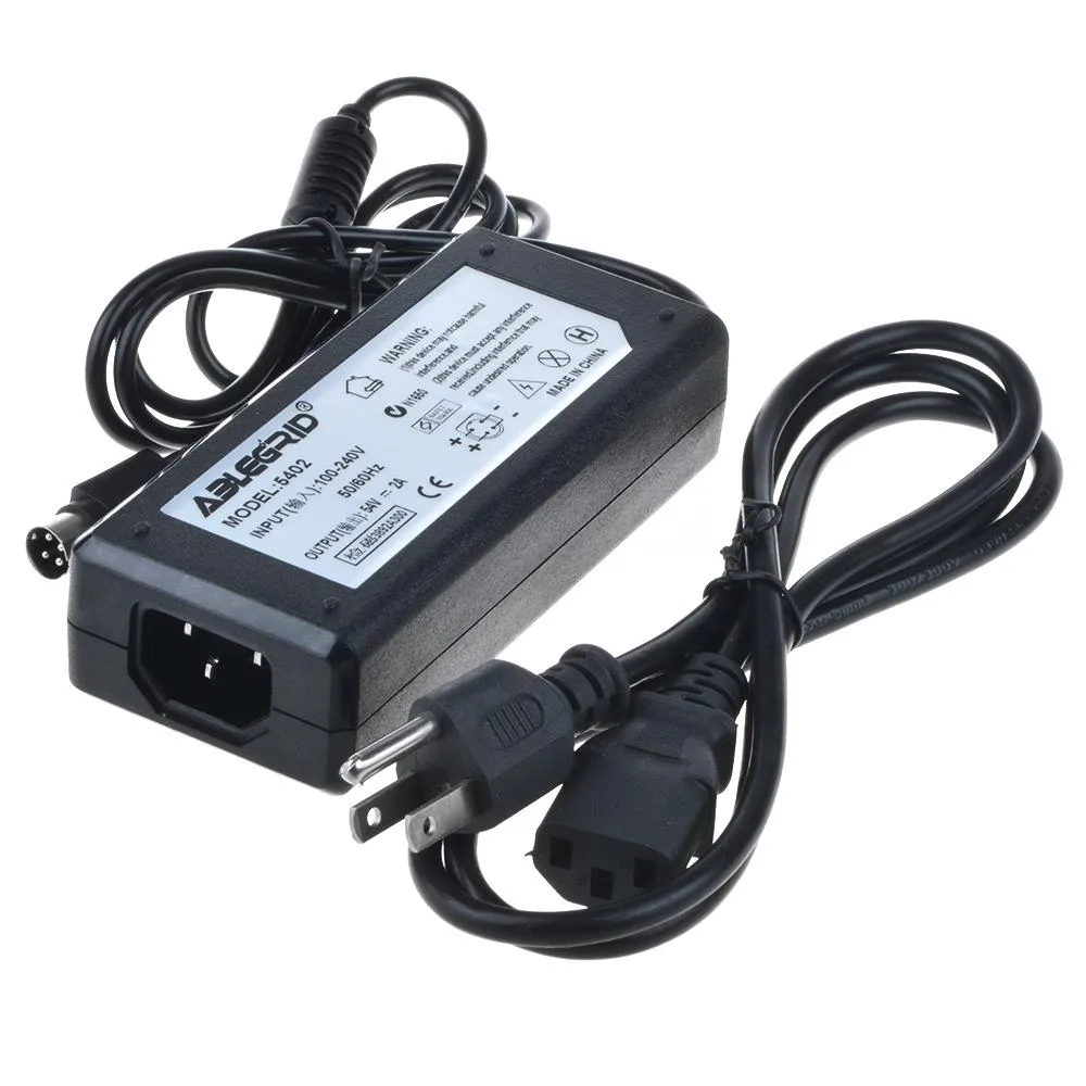 Black rectangular charger with a 5ft cable and three-pin DC plug