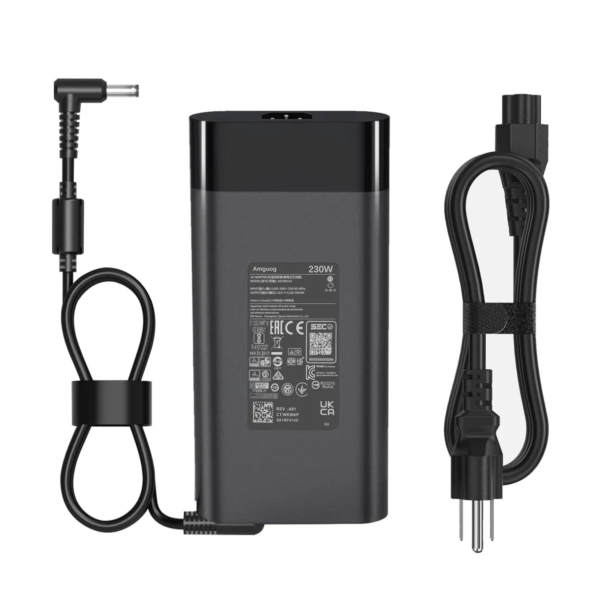  DELL AD195123 230W 19.5V 11.8A AC Charger 4.5x3.0mm Grey Tip — product photo