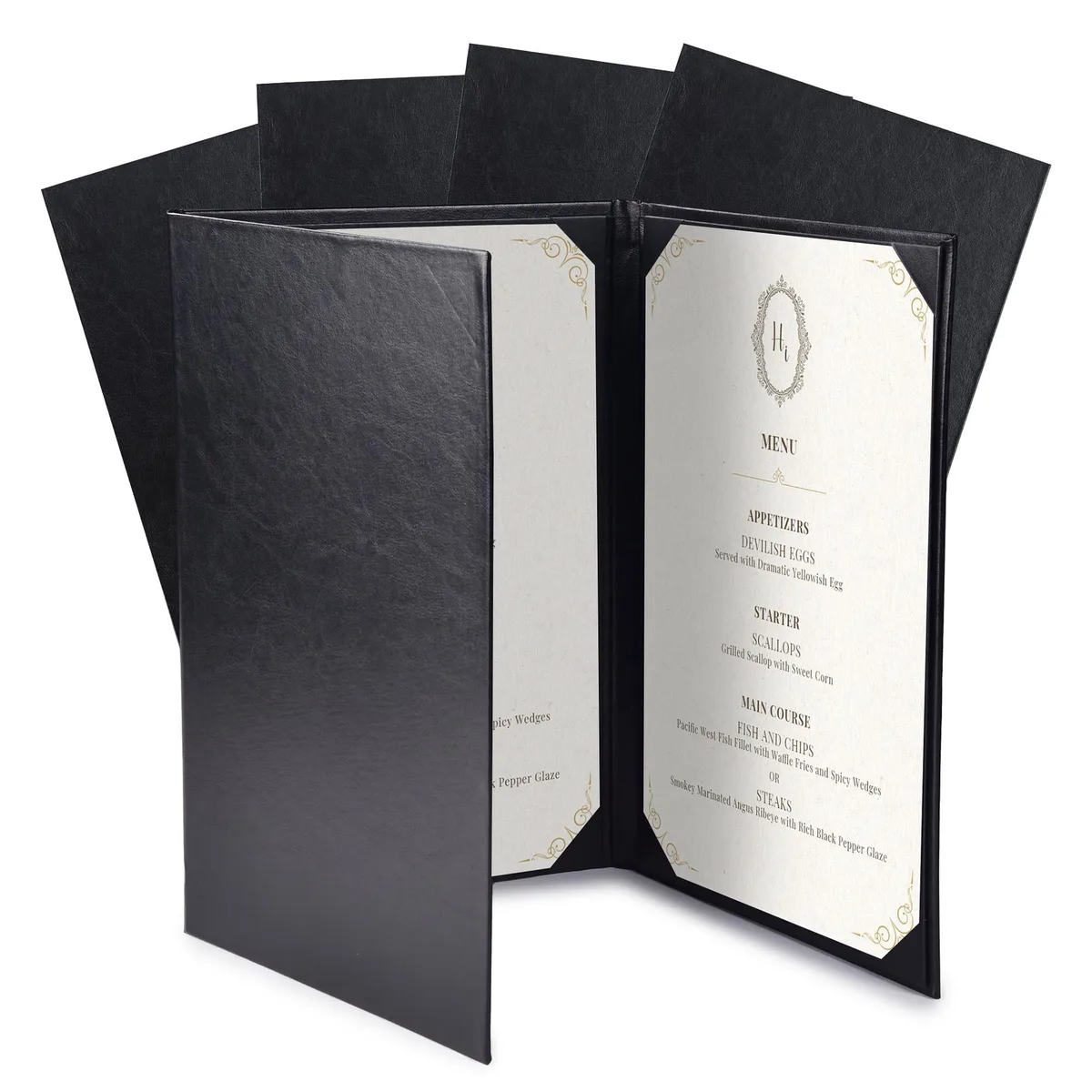 Yescom USA, Inc. Yescom USA, Inc. 26MNC032-814T3-06-5 8.5x14" Trifold 3 View PU Leather 5 Pack accessory — product photo