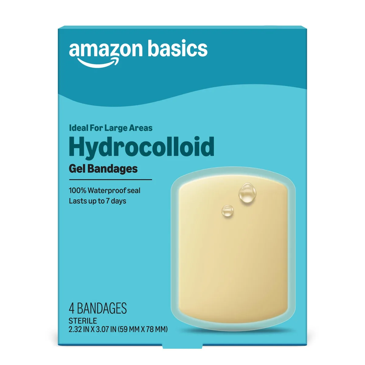 Four clear hydrocolloid gel bandages in rectangular shape