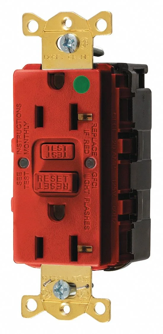 Hubbell Incorporated Hubbell Incorporated SNAPGF83R GFCI Receptacle Red 20A 125V 1 hp — product photo