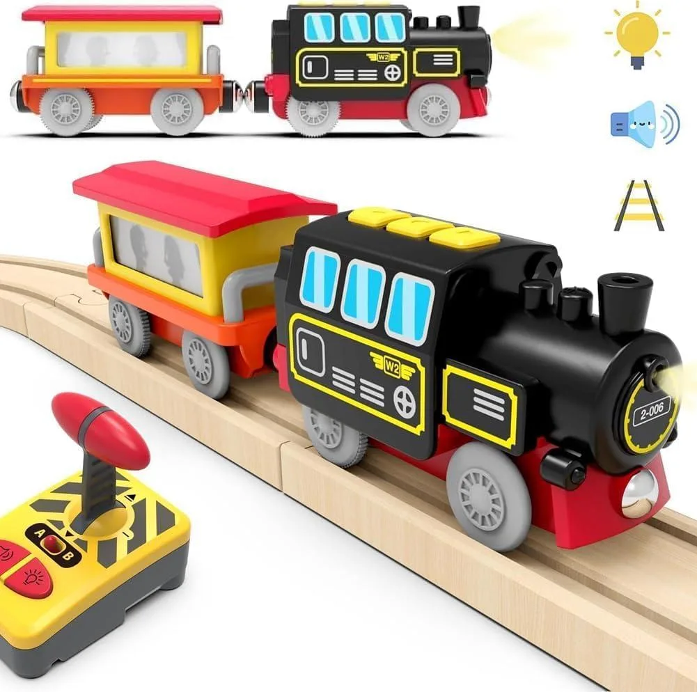 usbroway usbroway Motorized Wooden Track Train with Magnetic Carriage — product photo