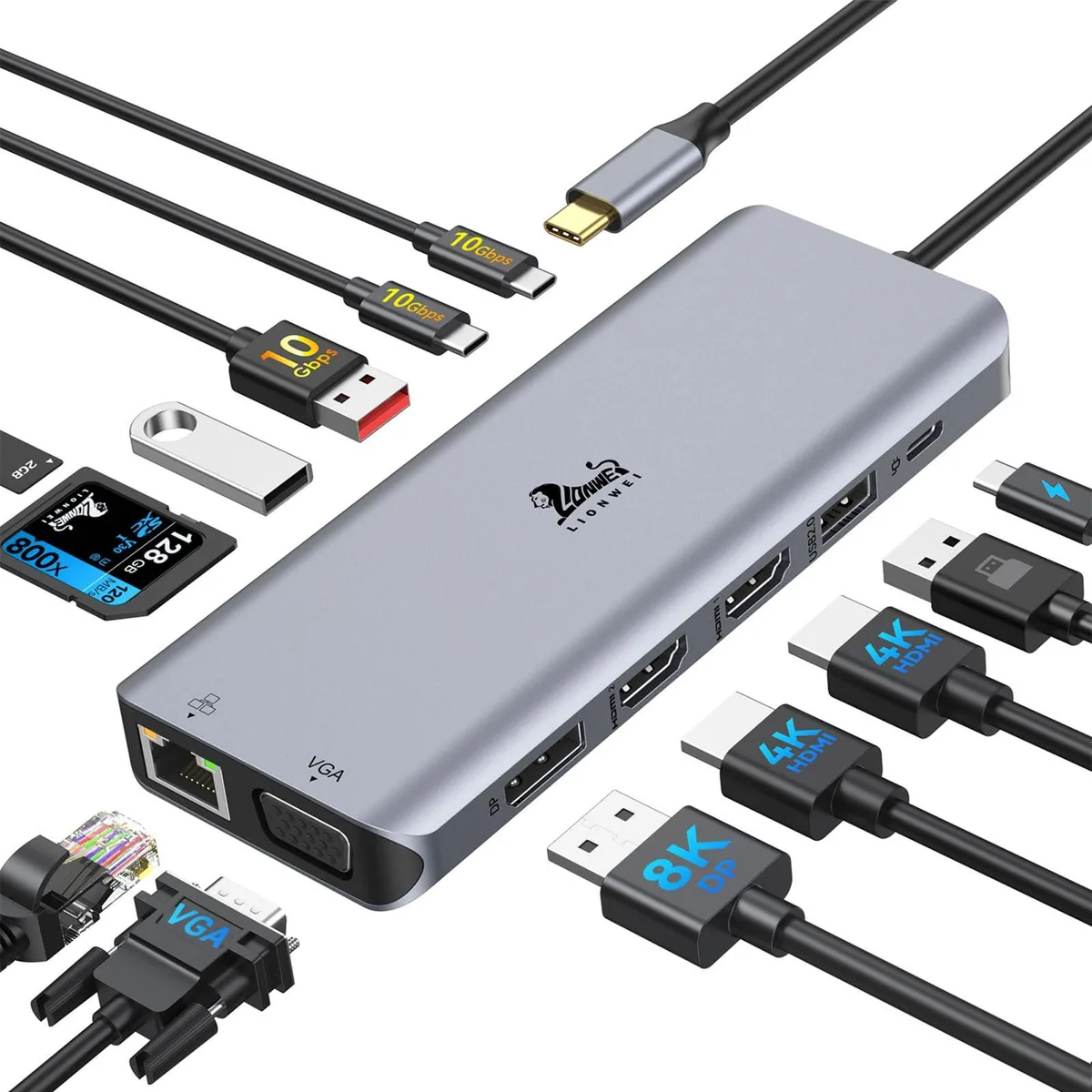 Belkin 13-in-1 Docking Station 4 Monitors LIONWEI — product photo