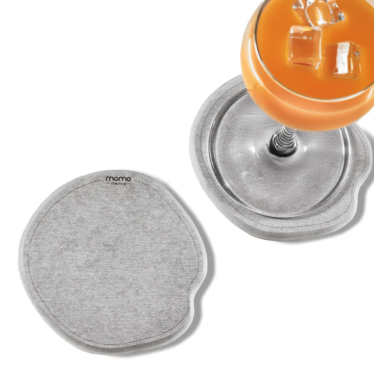MOMO LIFESTYLE LLC MOMO LIFESTYLE LLC Drycup Stone Coasters Grey Sea Shell 2 Pack — product photo