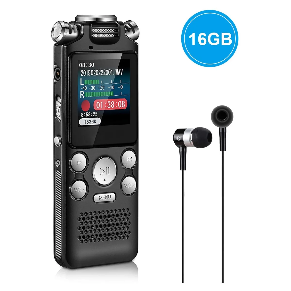 AUTENS AUTENS 16GB Digital Voice Recorder Black — product photo