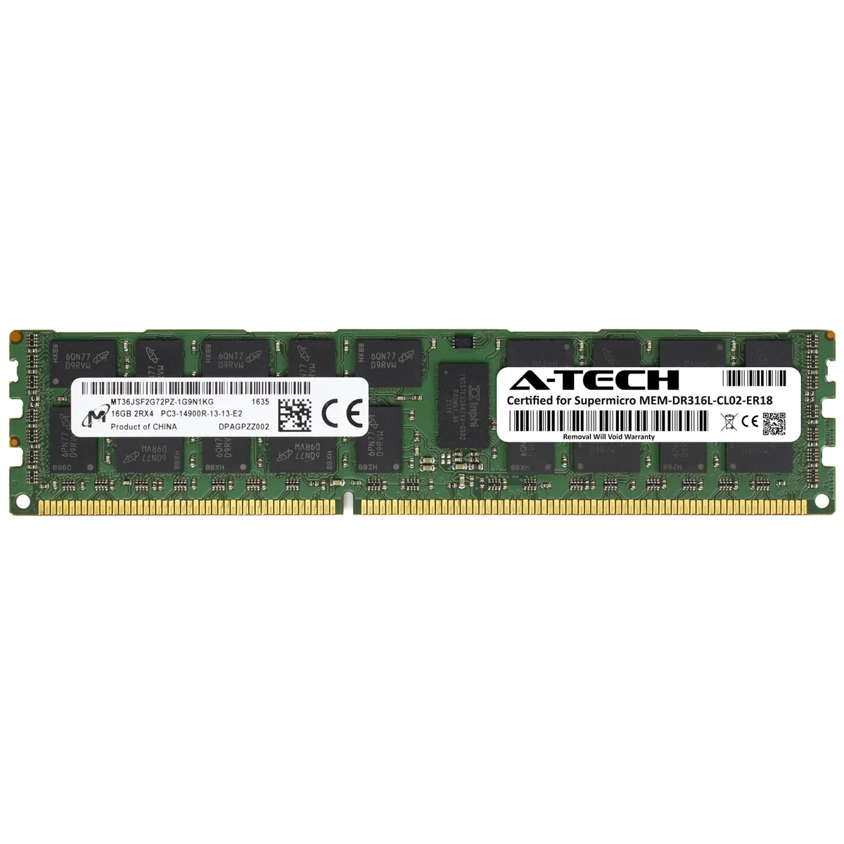 A-Tech A-Tech 16GB DDR3 1866MHz ECC Registered RDIMM 2Rx4 240-Pin Server Memory — product photo