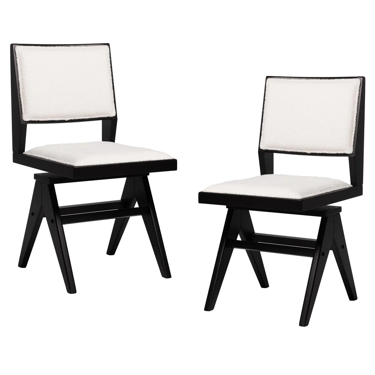 SlickBlue SlickBlue Swivel Wooden Dining Chair Set of 2 Black — product photo