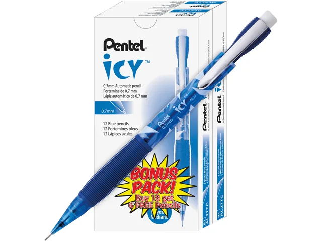 Pentel of America, Ltd. Pentel of America, Ltd. AL27TCSW-SPR pen 0.7mm HB #2.5 Transparent Blue 24 pack — product photo