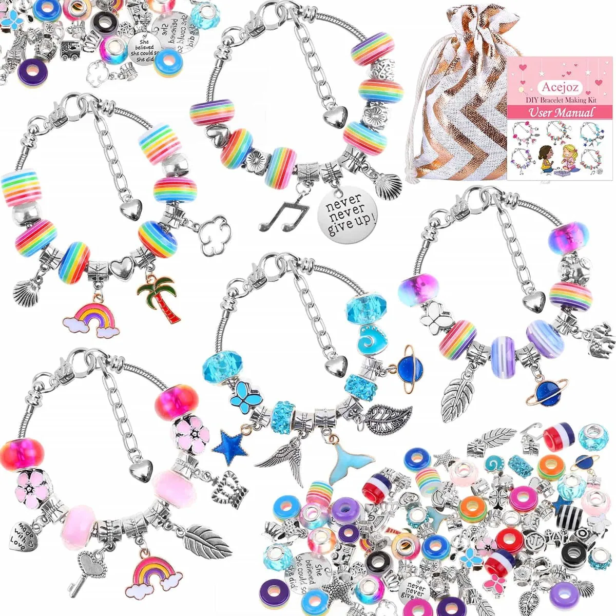  Acejoz CBMK-01 85 Pcs Charm Bracelet Making Kit jewelry — product photo