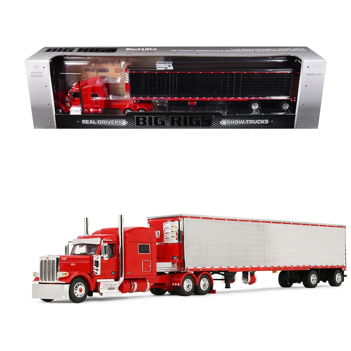 First Gear First Gear Peterbilt 589 78" Mid-Roof Sleeper 53' Reefer Red 1/64 Diecast — product photo