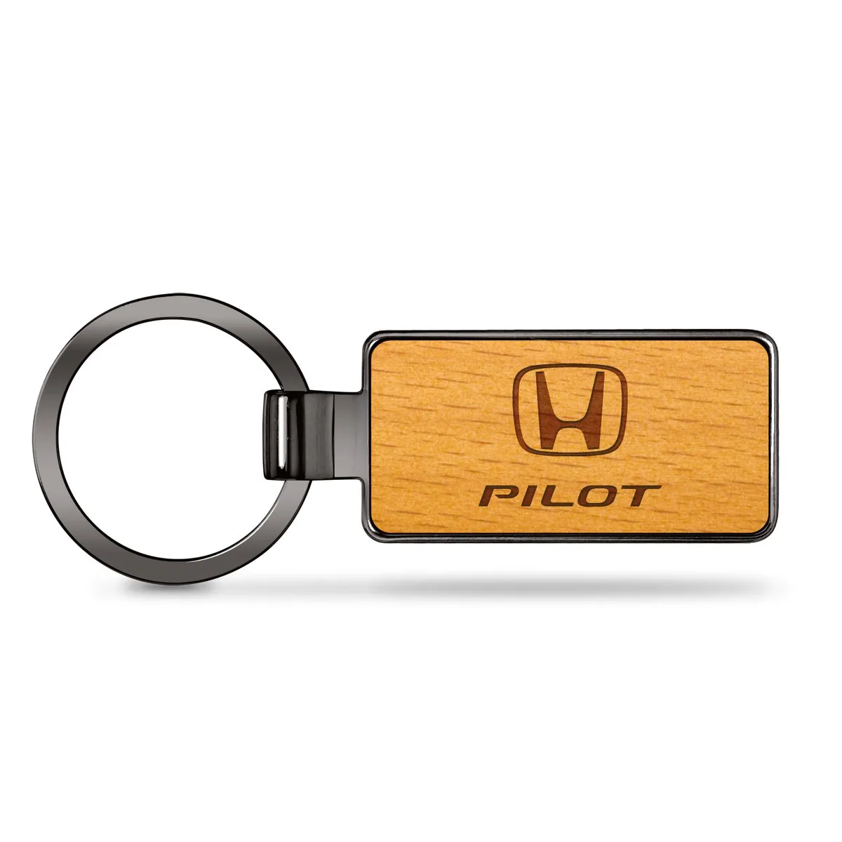 iPick Image, LLC iPick Image, LLC Honda Pilot Maple Wood Gunmetal Frame Key Chain — product photo