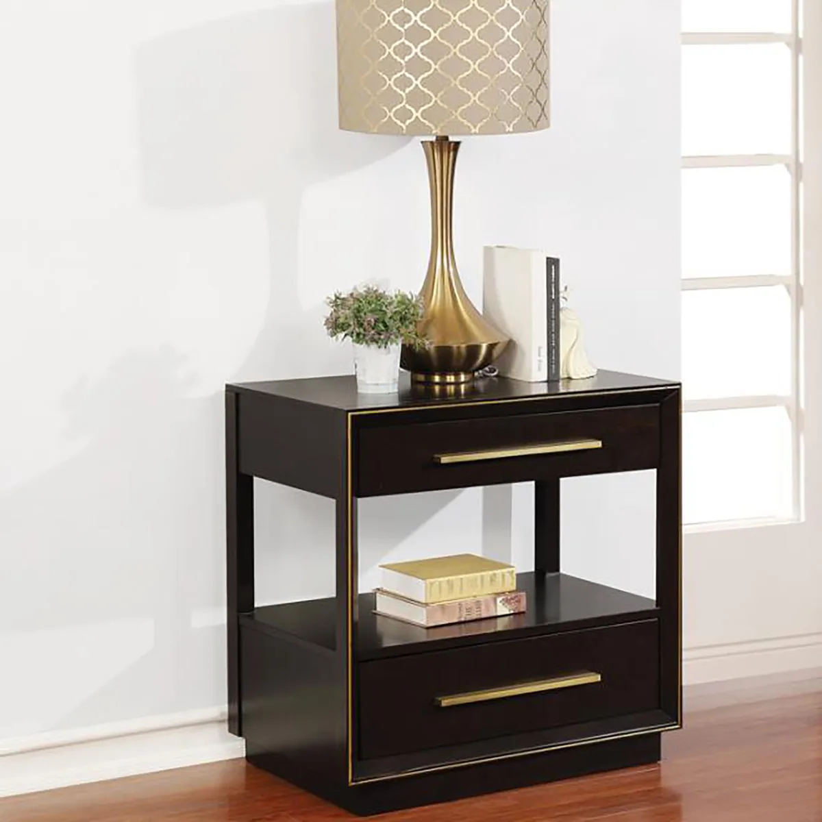 tuphen tuphen Smoked Peppercorn 2-Drawer Nightstand 30"W 18"D 29.5"H — product photo