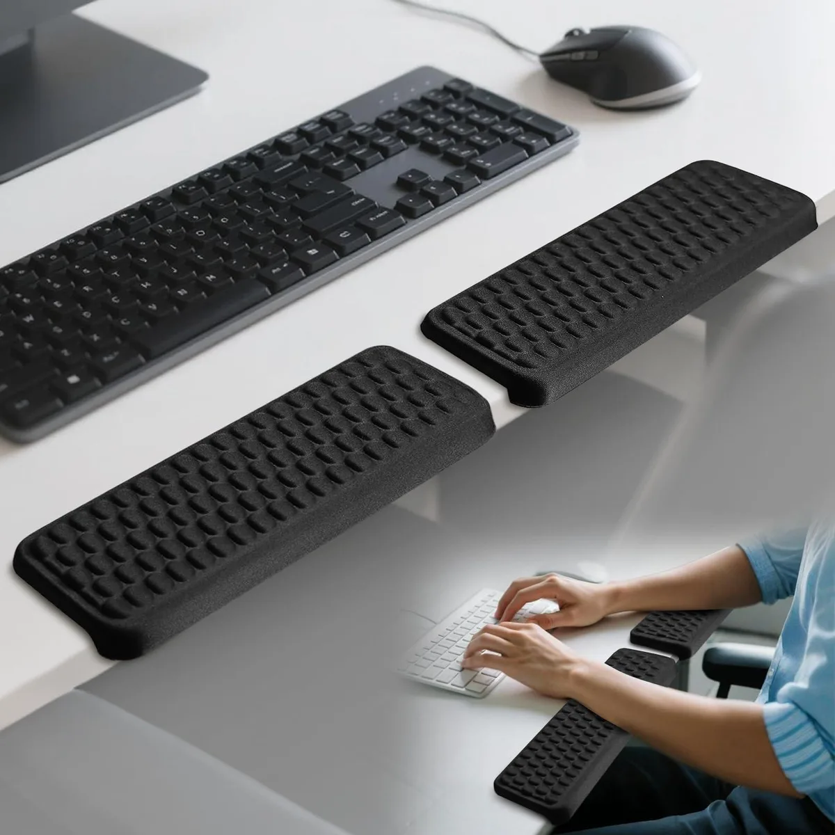  HESUSLA Ergwr-spl01 L-Shaped Memory Foam Desk Arm Rest 2-Piece Black — product photo