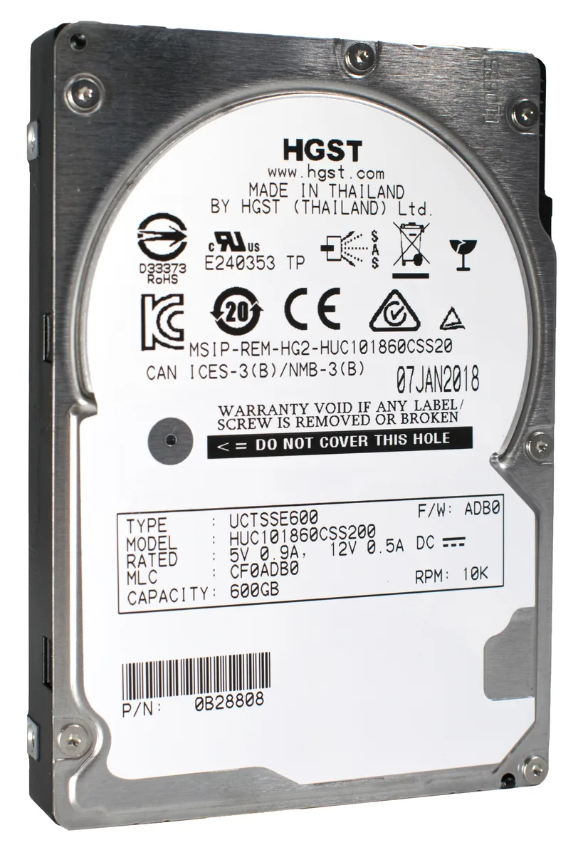 HGST HGST 0B28808 600GB 10520 RPM 128MB SAS 12Gb/s 2.5" laptop hard drive — product photo