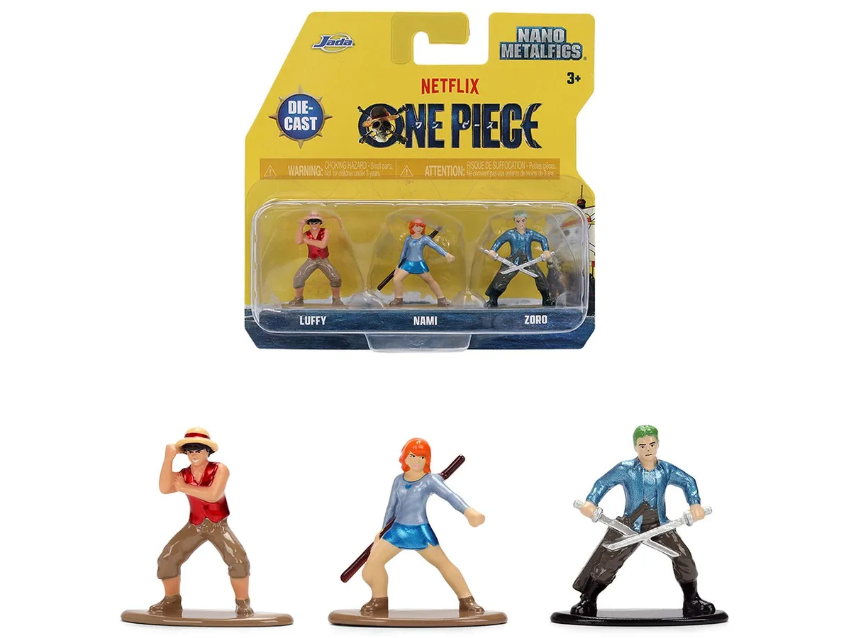 Jada Jada One Piece Nano Metalfigs 3-Figure Set Zoro Luffy Nami 1.625-1.75in — product photo