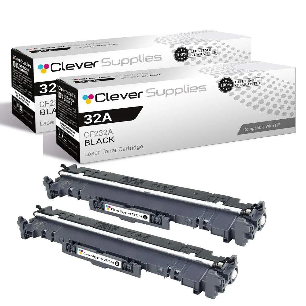 Two black drum units in white packaging side by side