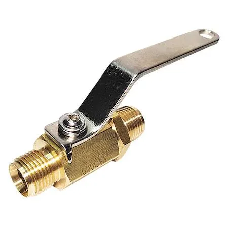 Brass inline ball valve with steel lever handle