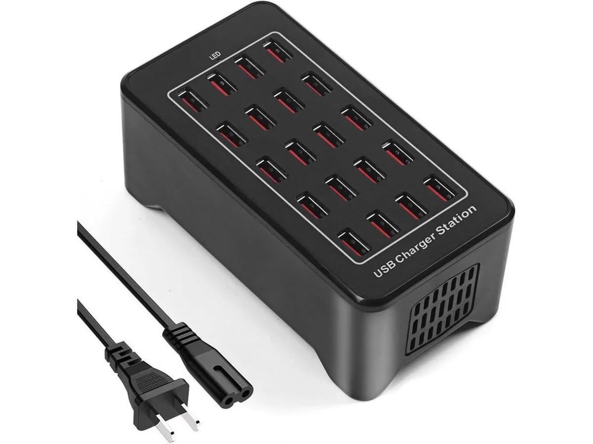 IXJYLCPC IXJYLCPC USB Charging Station 20-Port 100W Black — product photo