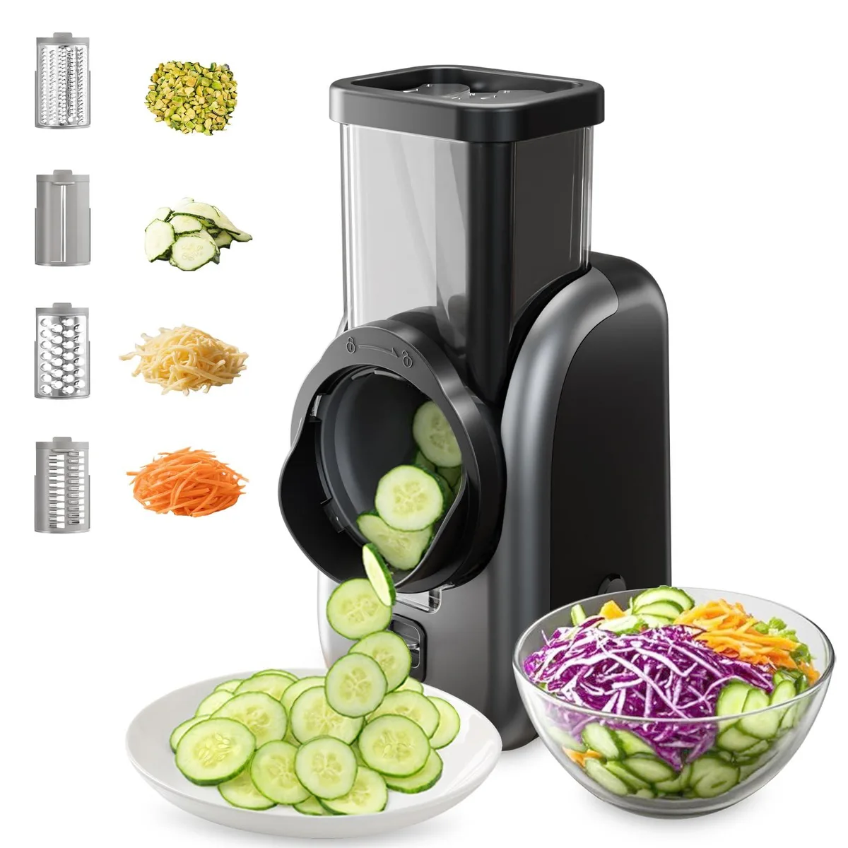  keerain MDQ6 Food Processor 4 Blades 7.4 x 5.41 x 11.58 in 3.6 lb — product photo