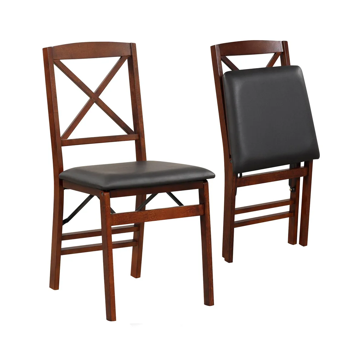 SlickBlue SlickBlue Folding Dining Chairs Set of 2 Brown 400 lbs — product photo