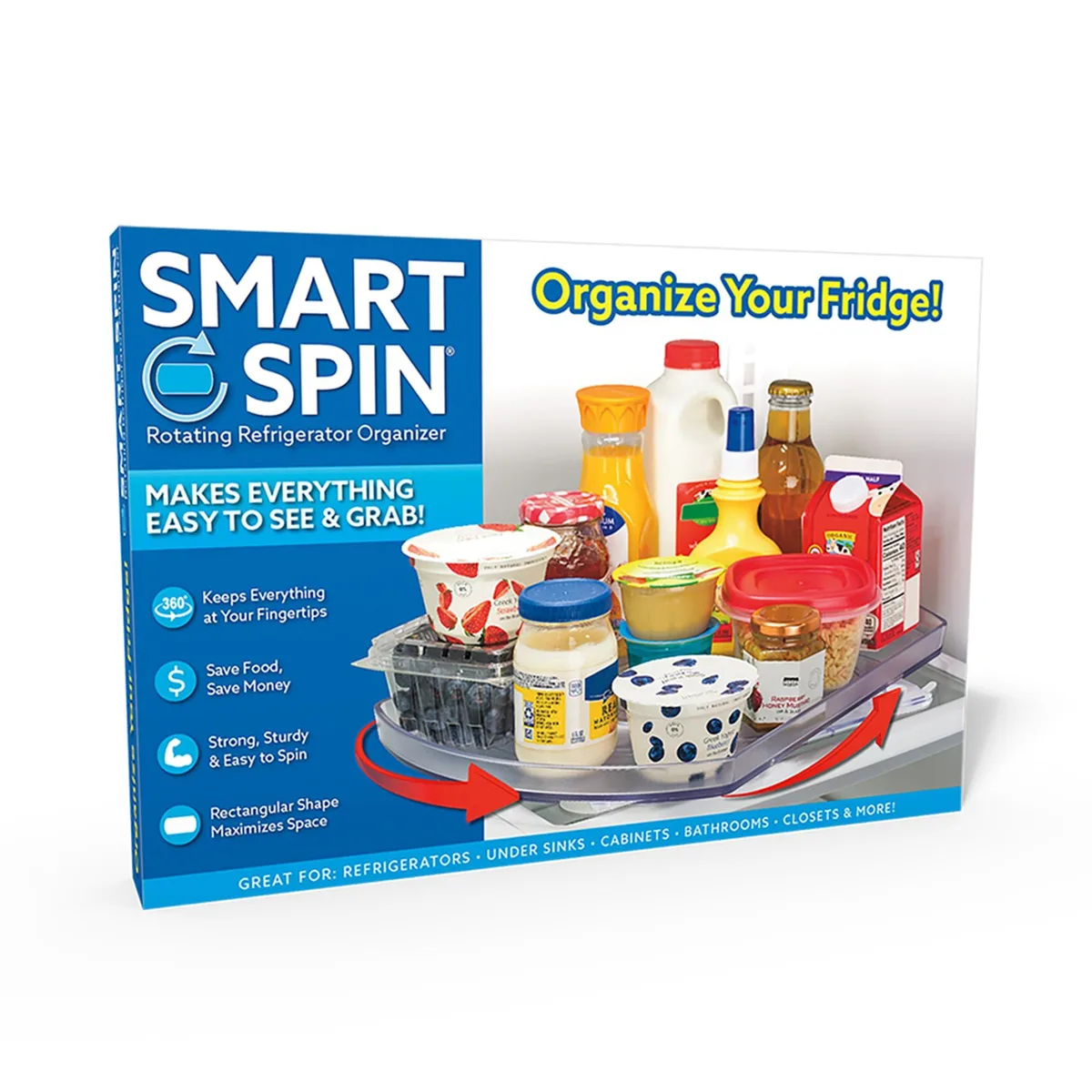 Smart Spin Rotating Refrigerator Organizer Clear — product photo