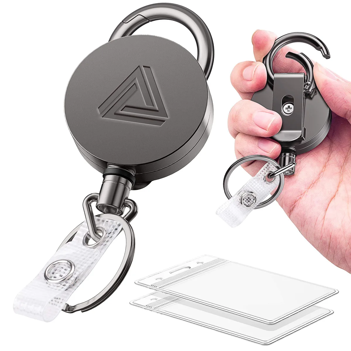 Centon Electronics AZR-RL-HLDR 2 Pack Retractable Badge Holder Keyholder — product photo