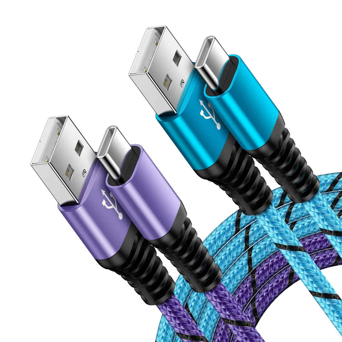  iHoto USB A to USB C Cable 2-Pack 6ft 3.1A 480Mbps Blue Purple — product photo