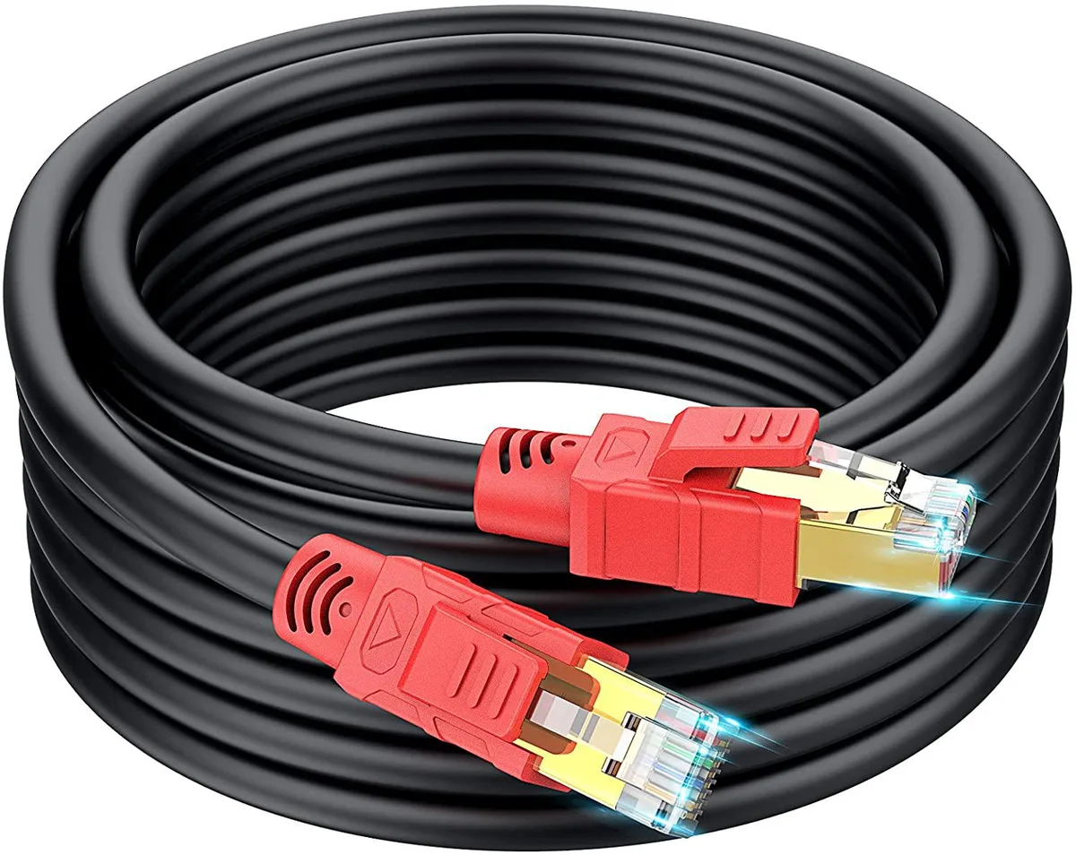Thinkstar Thinkstar Cat 8 Outdoor Ethernet Cable 200 ft 26AWG 40Gbps 2000MHz SFTP — product photo