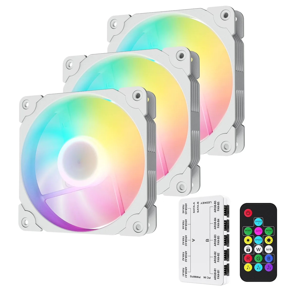 Vetroo Vetroo ICE BLADE ARGB120 WT 3 Pack 120mm White Case Fans — product photo