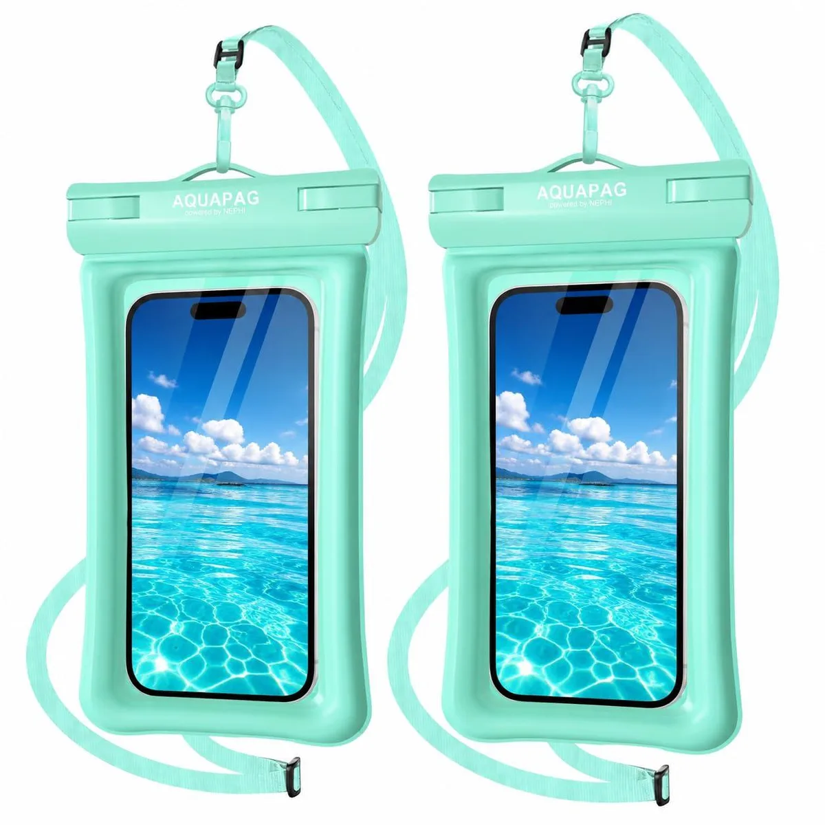  FFtopu IPX8 Waterproof Phone Pouch 2 Pack Green 8.0 — product photo